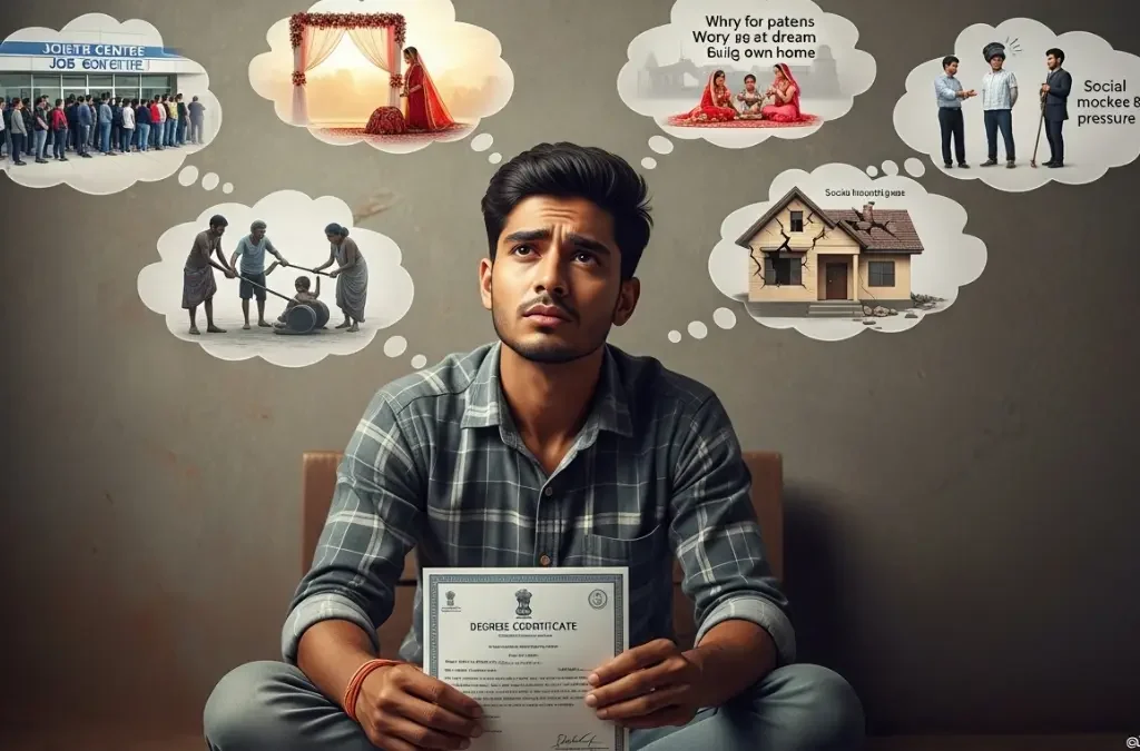 2025 में बेरोजगार युवा, सरकारी नौकरी का दबाव और सामाजिक चिंताएँ